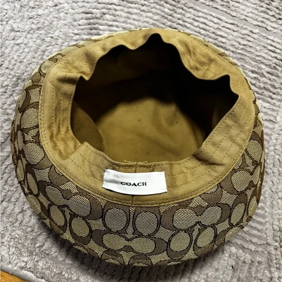 Coach Signature Monogram Bucket Hat - Tan & Brown - Picture 7 of 7